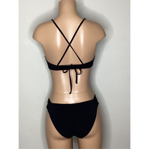 New. Robin Piccone black ruffle bikini. Small. Retails $215 - Picture 4 of 9